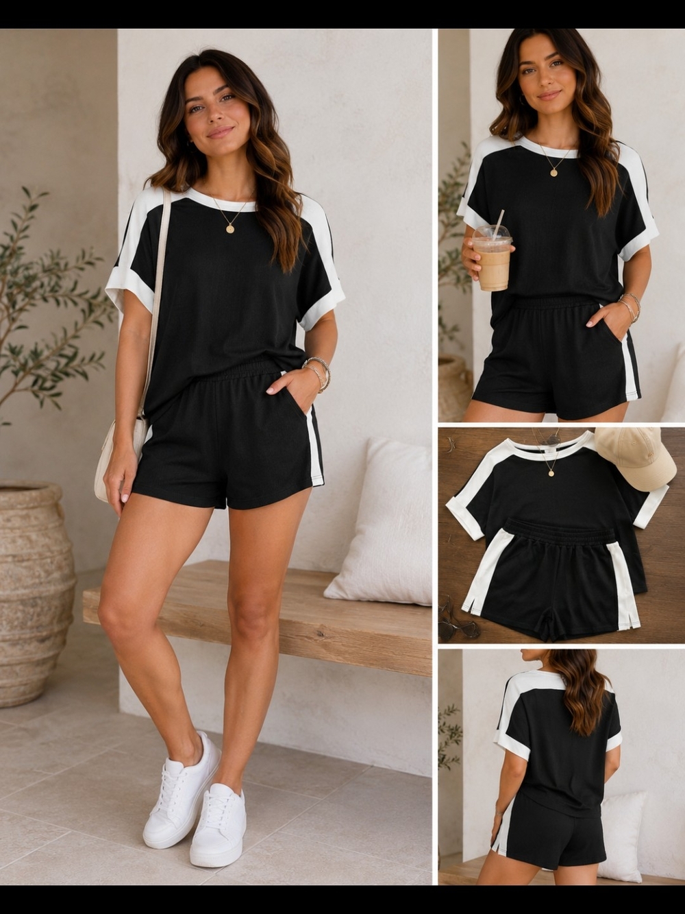 Black & White Two-Piece Lounge Set